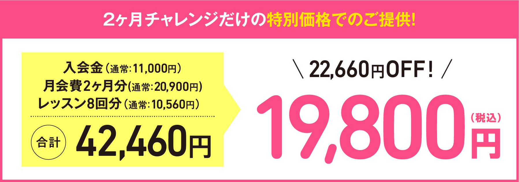 2ヶ月チャレンジだけの特別価格でのご提供！